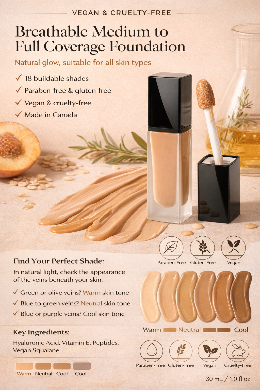 Eloura Radiance Buildable Foundation – Warm Undertone Collection