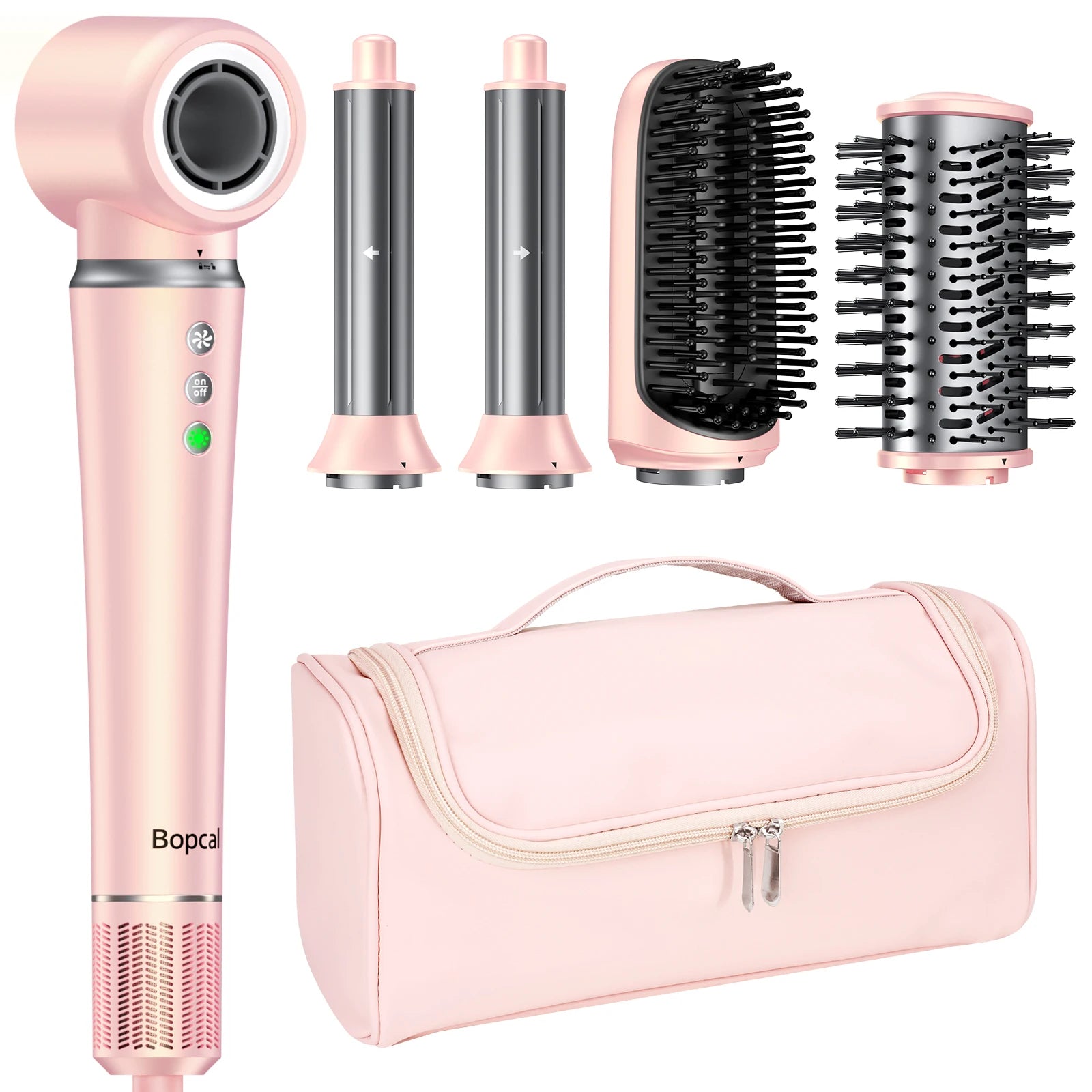 5 in 1 Hair Dryer, Air Wrap Styler with Travel Bag-Frizz-Free Auto Wrap Curler, Straightening for Hair Styling, No Heat Damage