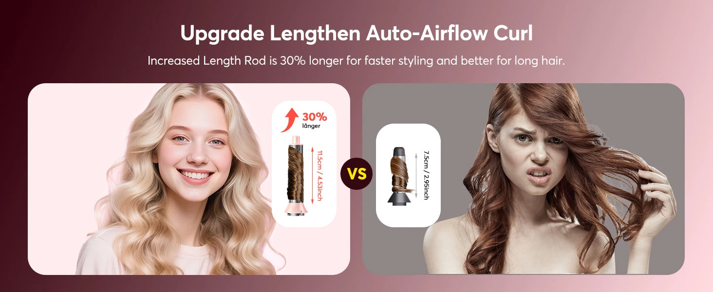 5 in 1 Hair Dryer, Air Wrap Styler with Travel Bag-Frizz-Free Auto Wrap Curler, Straightening for Hair Styling, No Heat Damage
