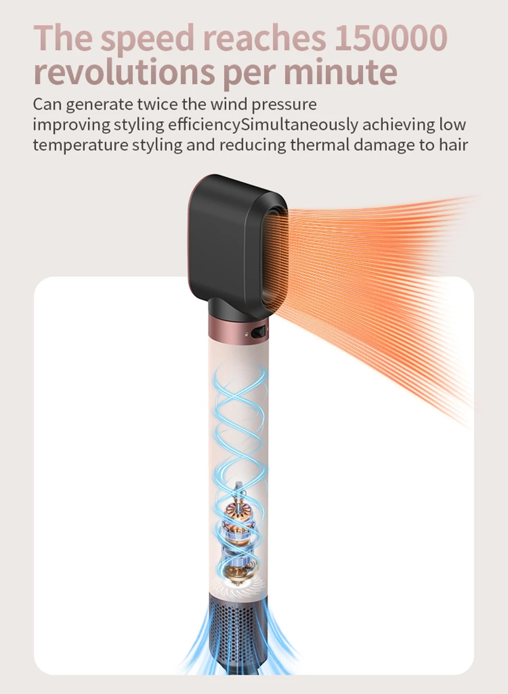 1700W 6-in-1 professional multifunctional hair dryer hot and cold air brush curling iron straightener salon grade fast drying