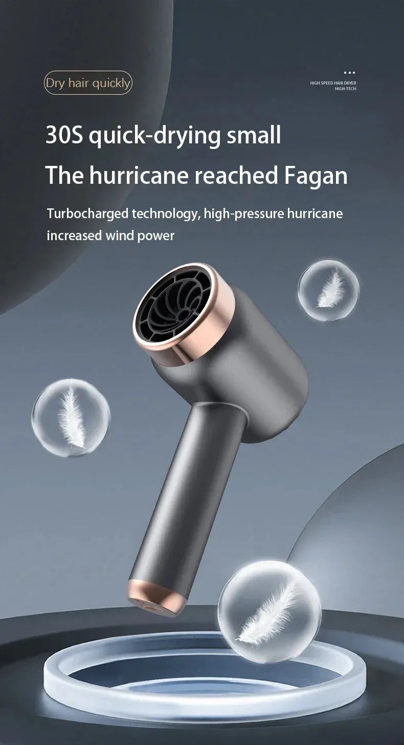 Hair Dryer Charging Portable USB Rechargeable Hairdryer High-Power Home Quick-Dry Hair Salon Travel Blow Dryer