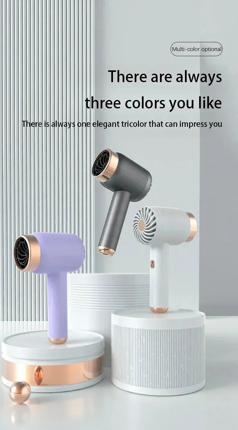 Hair Dryer Charging Portable USB Rechargeable Hairdryer High-Power Home Quick-Dry Hair Salon Travel Blow Dryer