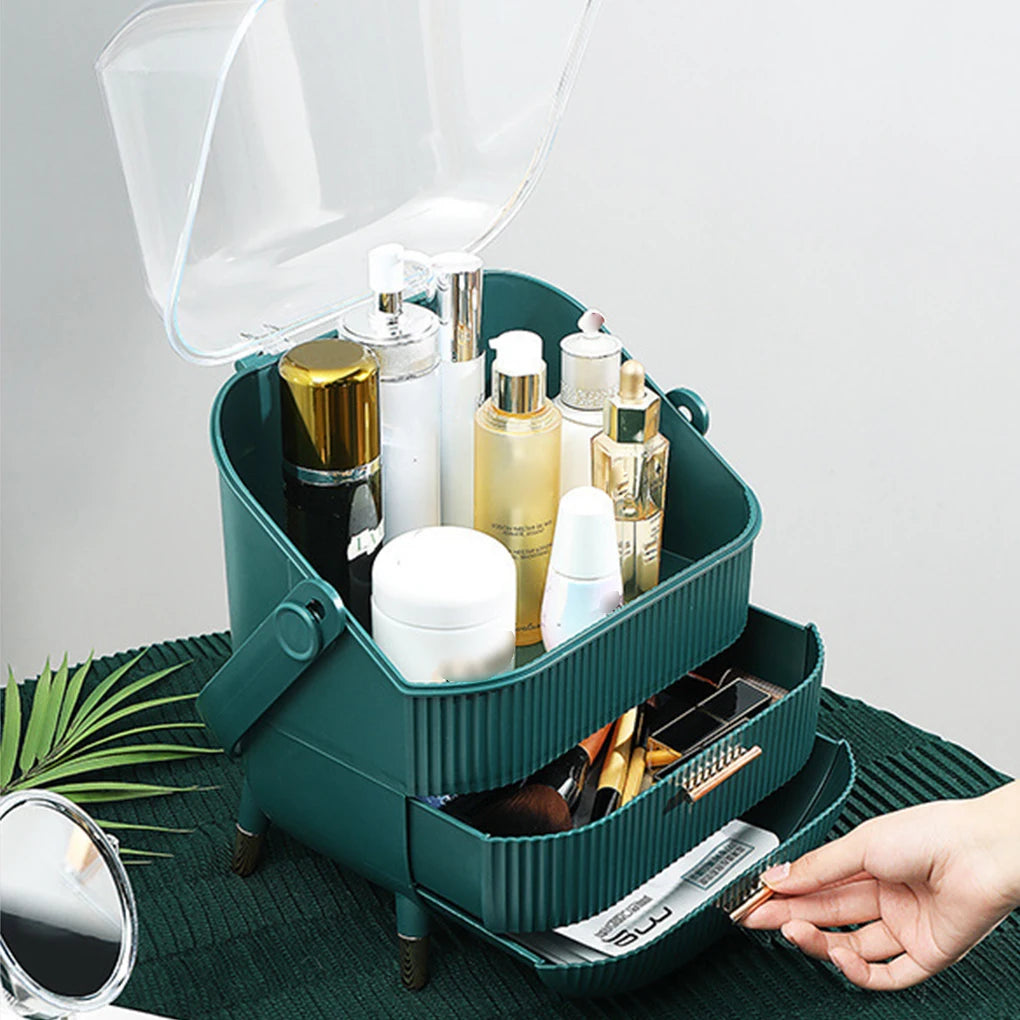 Cosmetic Storage Box Big Capacity Bathroom Waterproof Dustproof Jewelry Makeup Organizer Skin Care Makeup Display Storage Drawer
