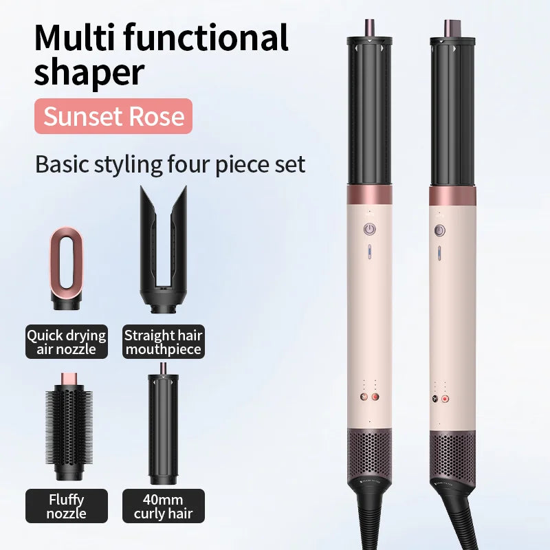 1700W 6-in-1 professional multifunctional hair dryer hot and cold air brush curling iron straightener salon grade fast drying