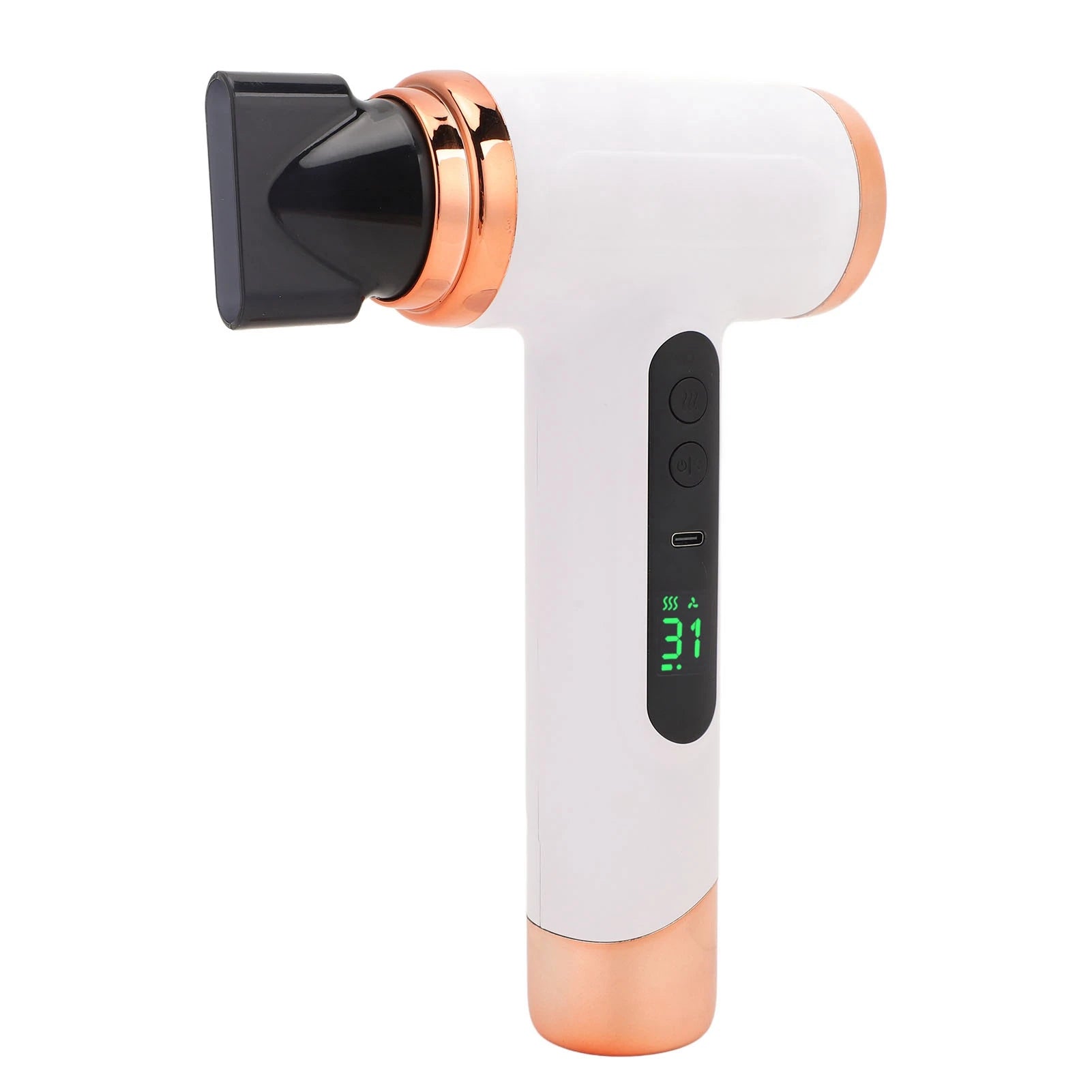 Cordless Hair Dryer 15000mAh Portable USB Rechargeable Hair Dryer with USB Charging Cold Hot Wind 200W for Students Dormitory Wh