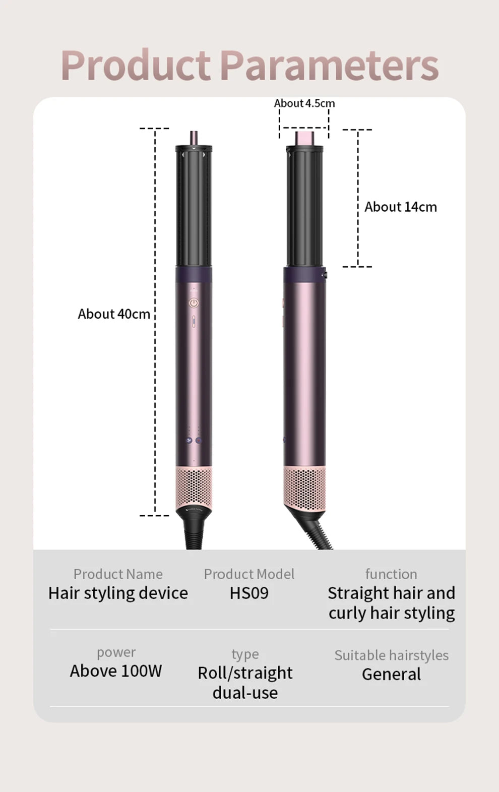 1700W 6-in-1 professional multifunctional hair dryer hot and cold air brush curling iron straightener salon grade fast drying