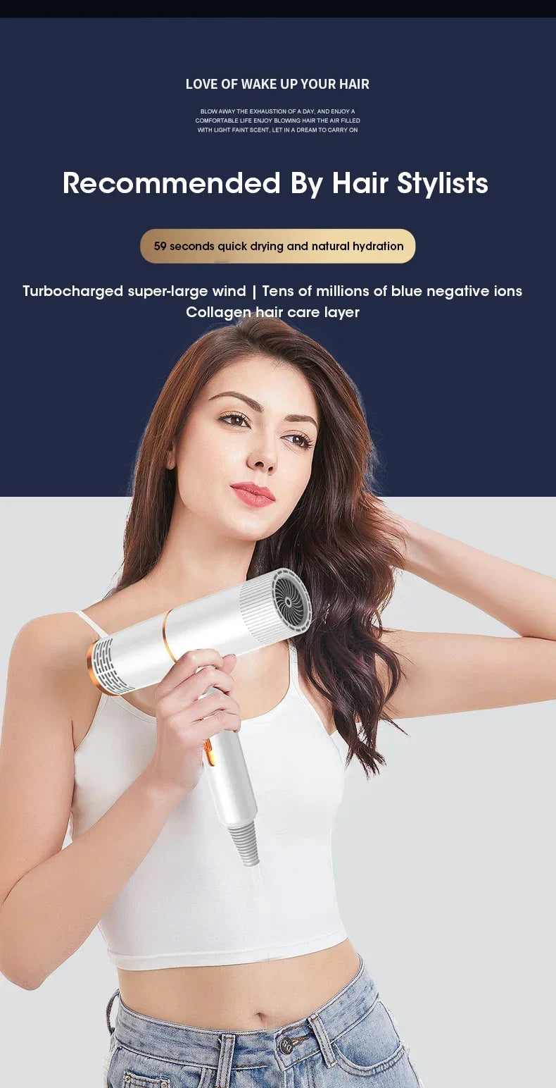 Professional Hair Dryer Strong Wind Salon Dryer Hot Air and Cold Air Wind Negative Ionic Hammer Blower Dry Electric Hair Dryer