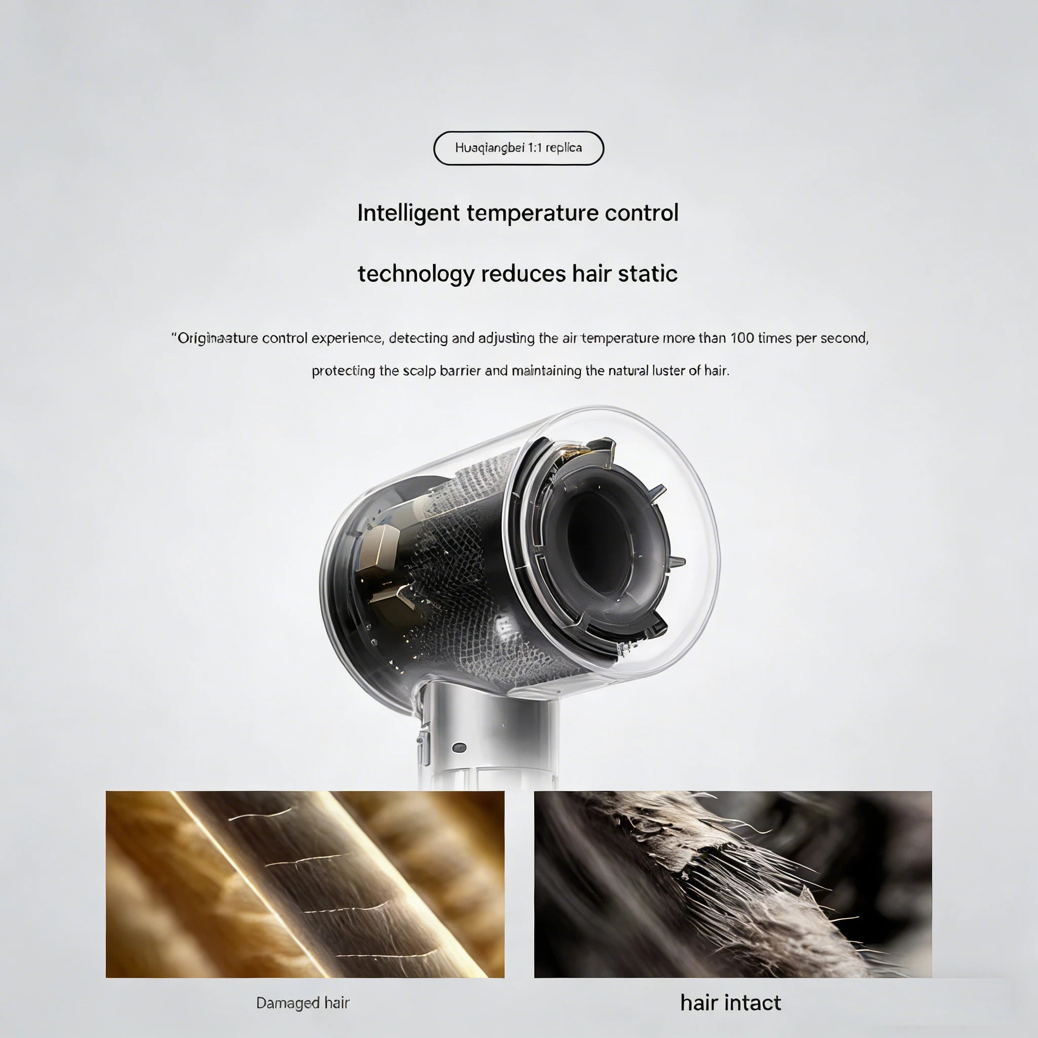 5 in 1 Professional Hair Dryer, with Hot and Cold Air Functionality - Lightweight and Thermostatic Styling Tool for Smooth Hair