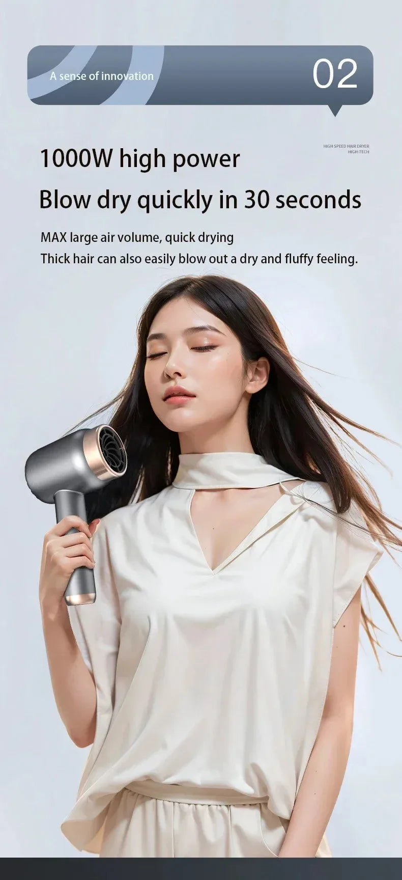 Hair Dryer Charging Portable USB Rechargeable Hairdryer High-Power Home Quick-Dry Hair Salon Travel Blow Dryer
