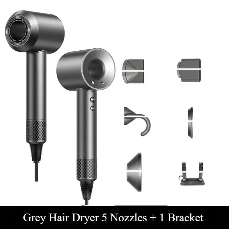 5 in 1 Professional Hair Dryer, with Hot and Cold Air Functionality - Lightweight and Thermostatic Styling Tool for Smooth Hair