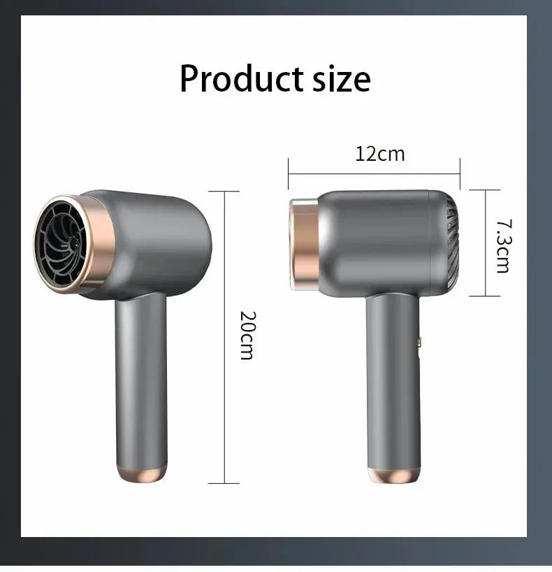 Hair Dryer Charging Portable USB Rechargeable Hairdryer High-Power Home Quick-Dry Hair Salon Travel Blow Dryer