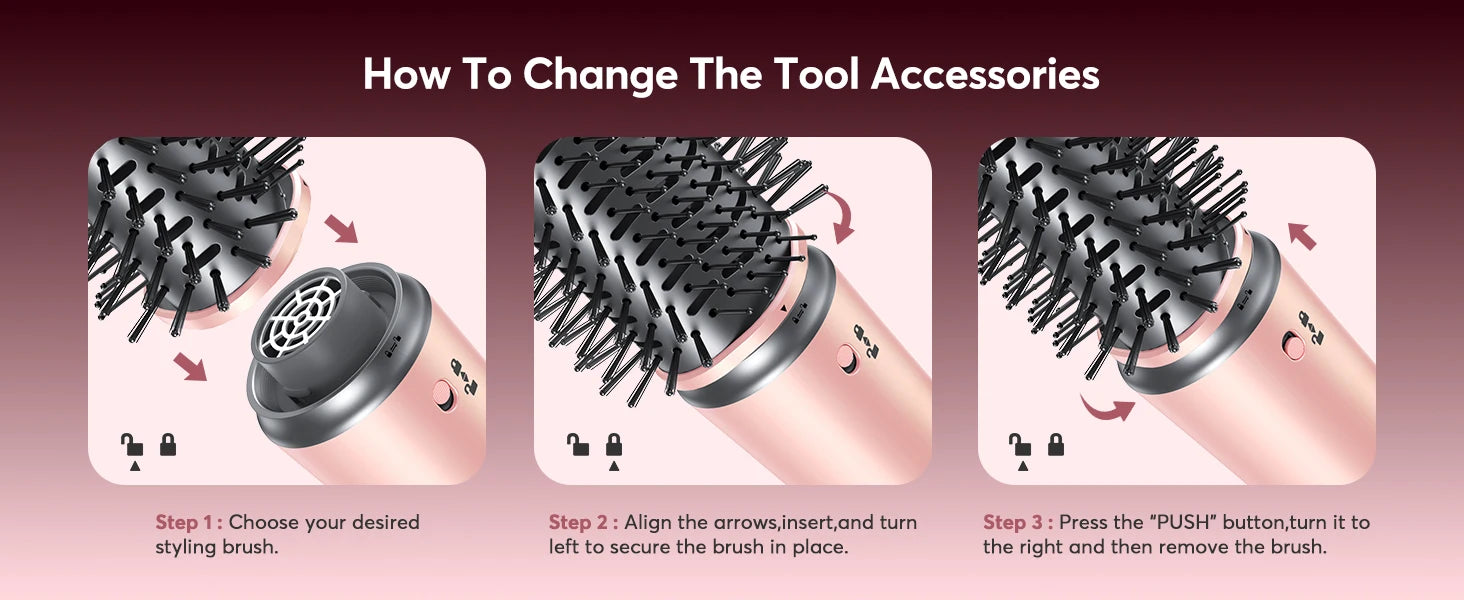 5 in 1 Hair Dryer, Air Wrap Styler with Travel Bag-Frizz-Free Auto Wrap Curler, Straightening for Hair Styling, No Heat Damage
