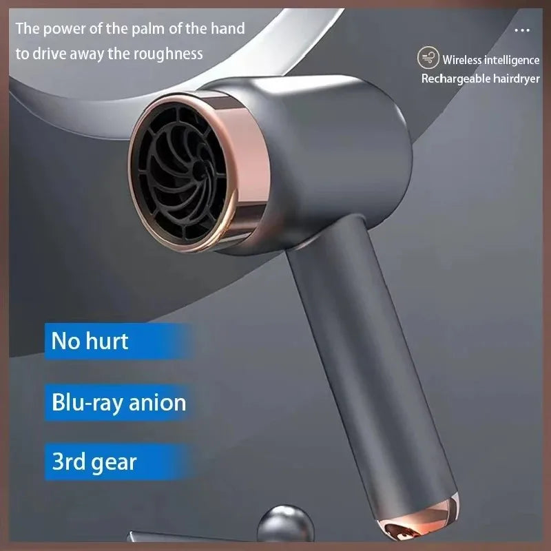 Hair Dryer Charging Portable USB Rechargeable Hairdryer High-Power Home Quick-Dry Hair Salon Travel Blow Dryer