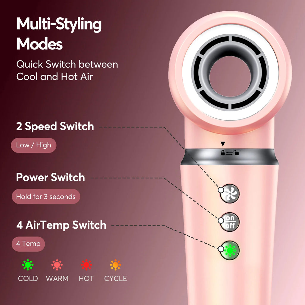 5 in 1 Hair Dryer, Air Wrap Styler with Travel Bag-Frizz-Free Auto Wrap Curler, Straightening for Hair Styling, No Heat Damage