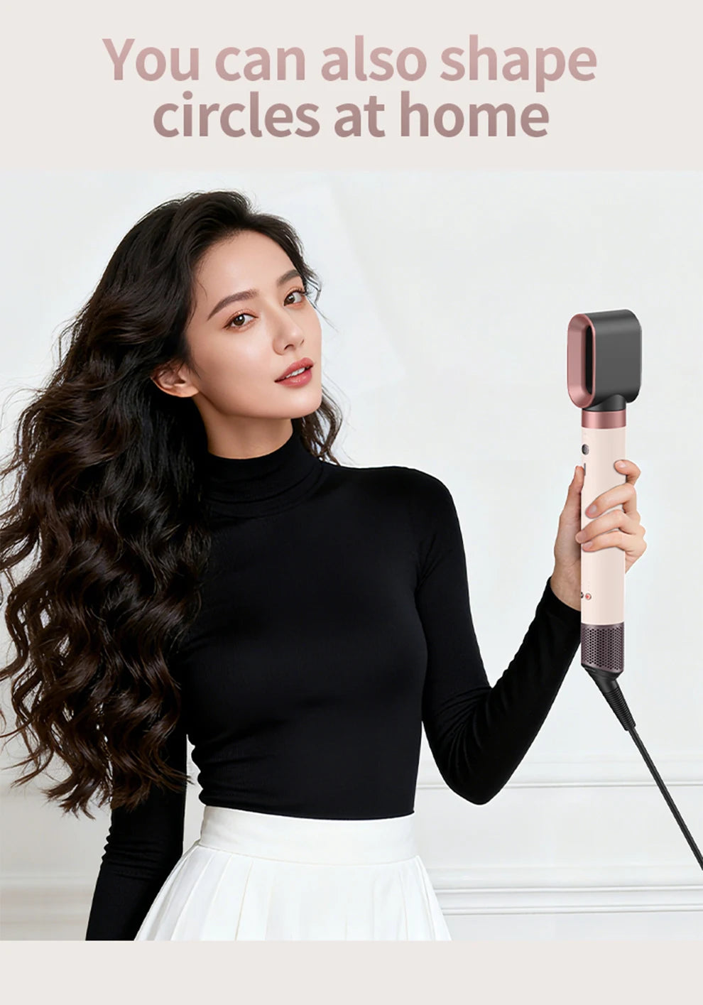 1700W 6-in-1 professional multifunctional hair dryer hot and cold air brush curling iron straightener salon grade fast drying
