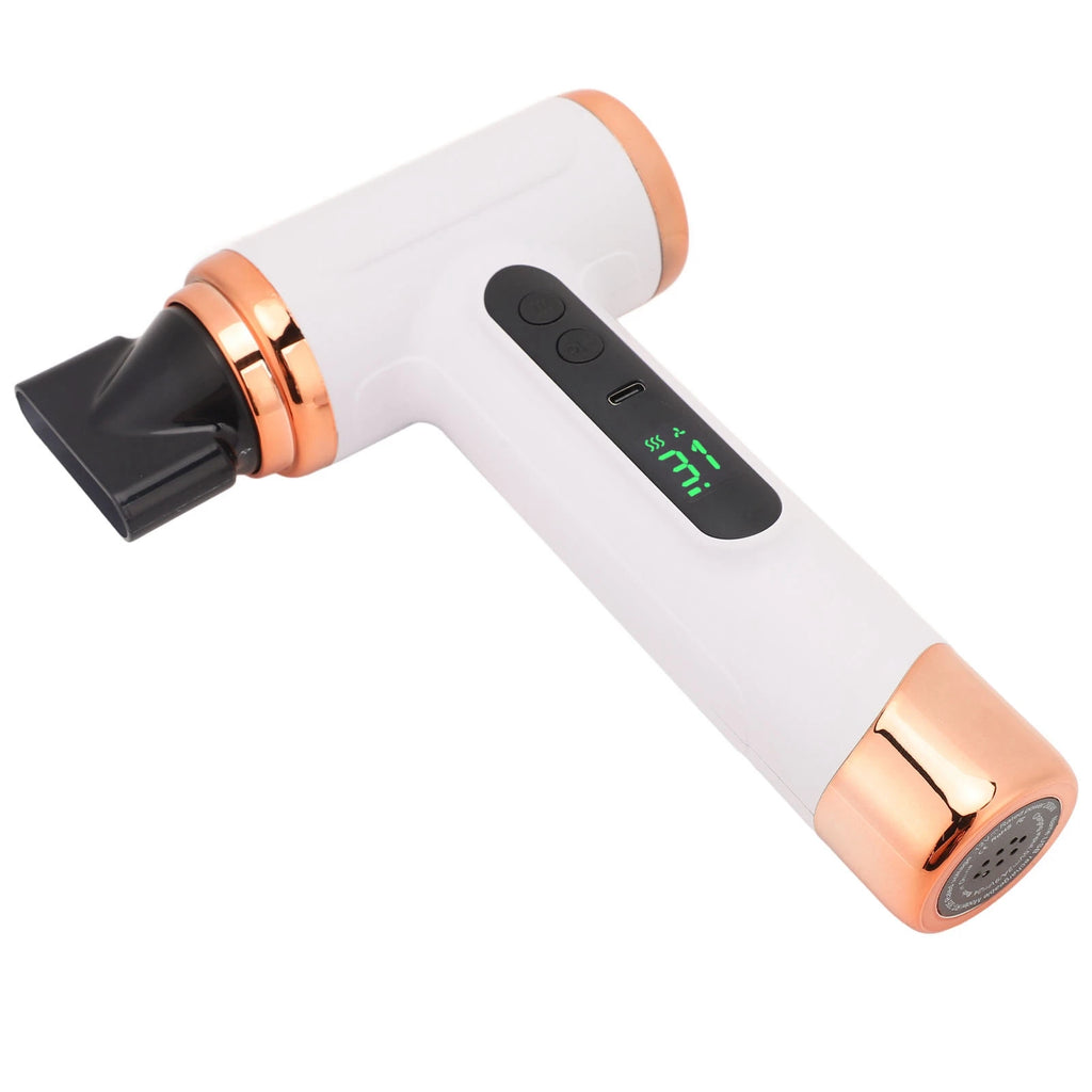 Cordless Hair Dryer 15000mAh Portable USB Rechargeable Hair Dryer with USB Charging Cold Hot Wind 200W for Students Dormitory Wh