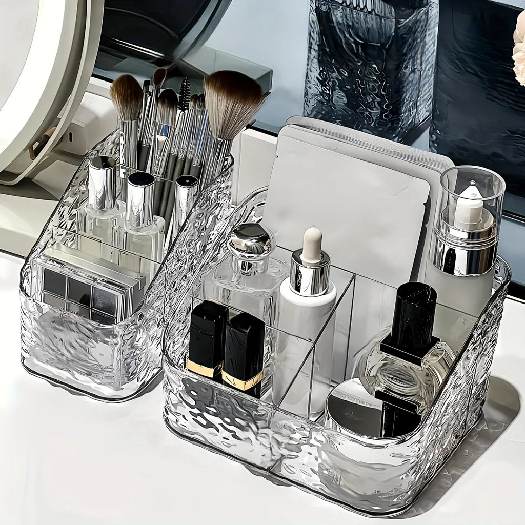 A set of transparent cosmetic storage box, plastic cosmetic storage box, cosmetic table, lipstick ice frame, skin care products,