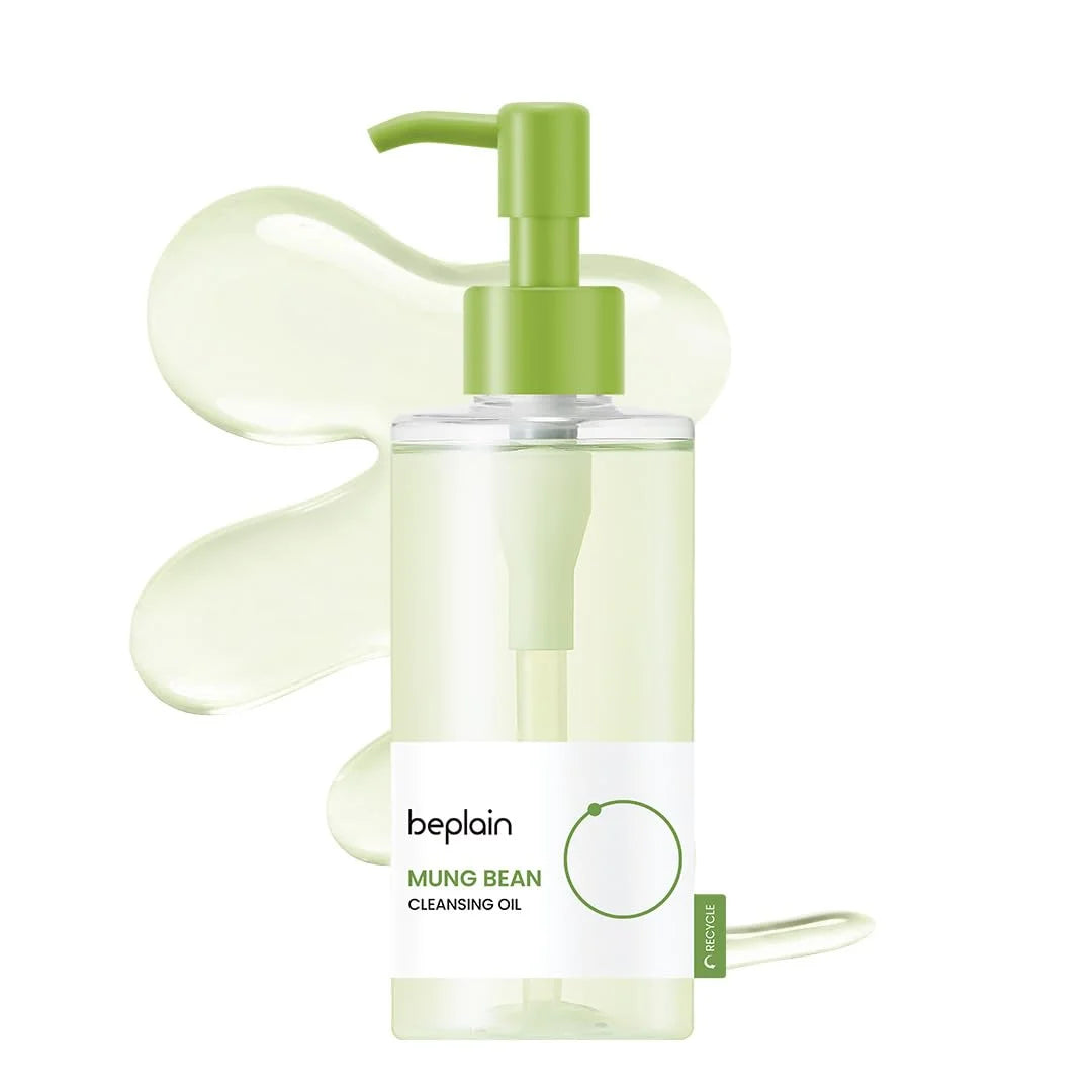 Korean Skincare Products BEPLAIN Mung Bean Pore Serum,Deep Cleansing Foam,facial Pore Remover Clay Mask and Makeup Remover Oil