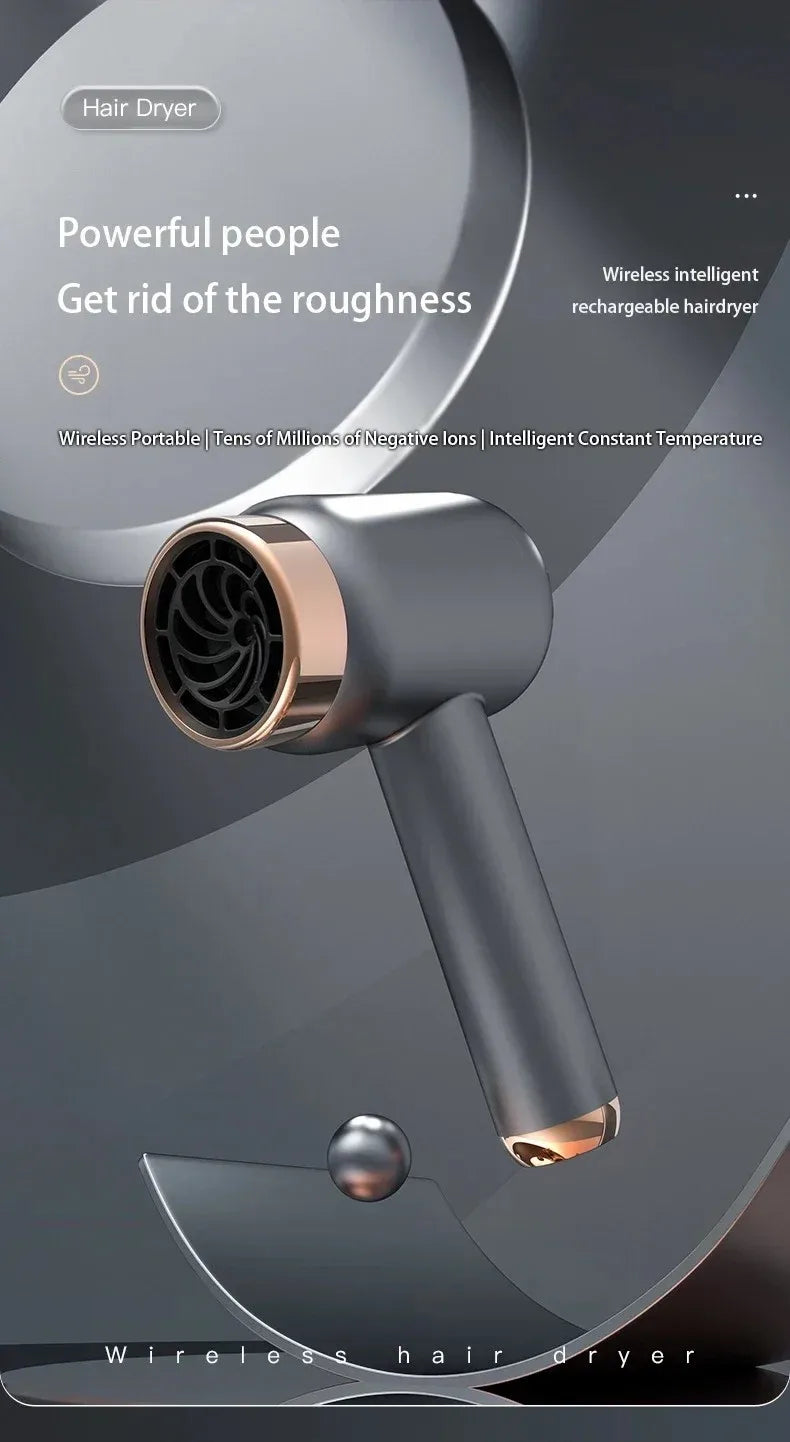 Hair Dryer Charging Portable USB Rechargeable Hairdryer High-Power Home Quick-Dry Hair Salon Travel Blow Dryer
