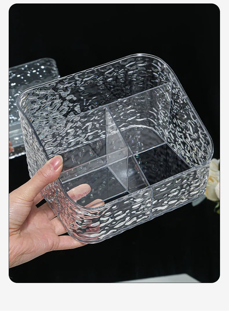 A set of transparent cosmetic storage box, plastic cosmetic storage box, cosmetic table, lipstick ice frame, skin care products,
