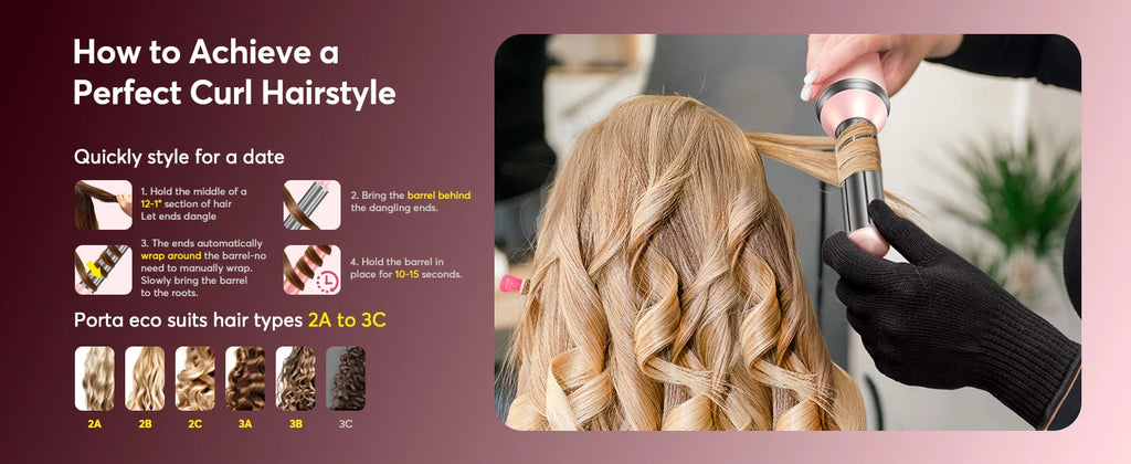 5 in 1 Hair Dryer, Air Wrap Styler with Travel Bag-Frizz-Free Auto Wrap Curler, Straightening for Hair Styling, No Heat Damage