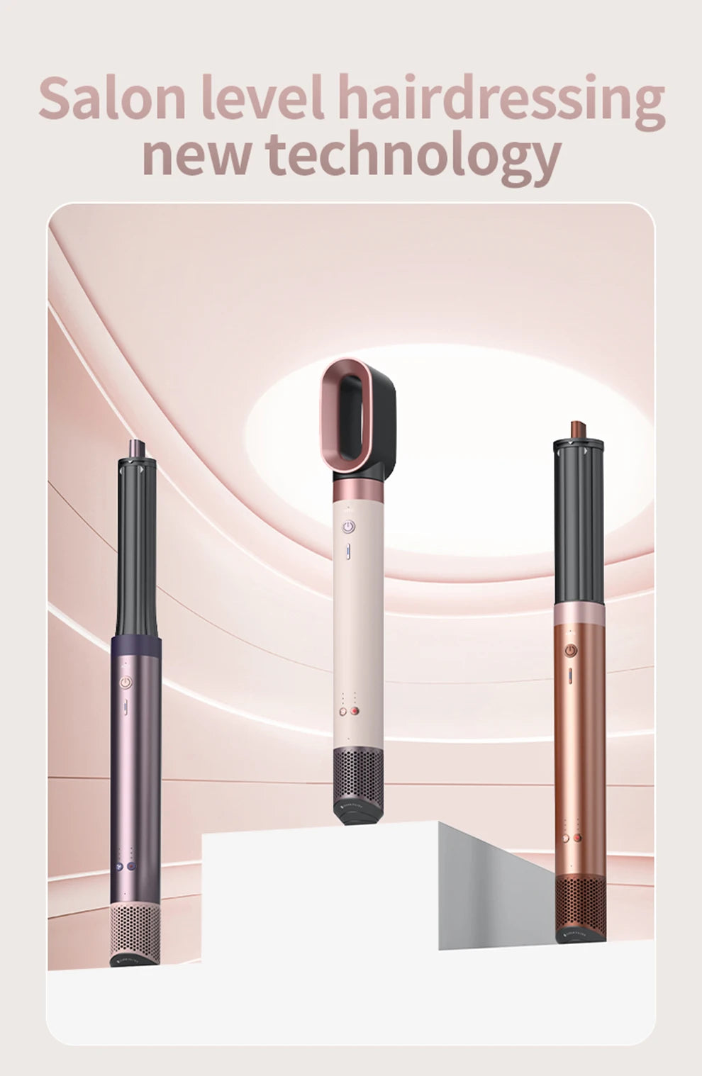 1700W 6-in-1 professional multifunctional hair dryer hot and cold air brush curling iron straightener salon grade fast drying