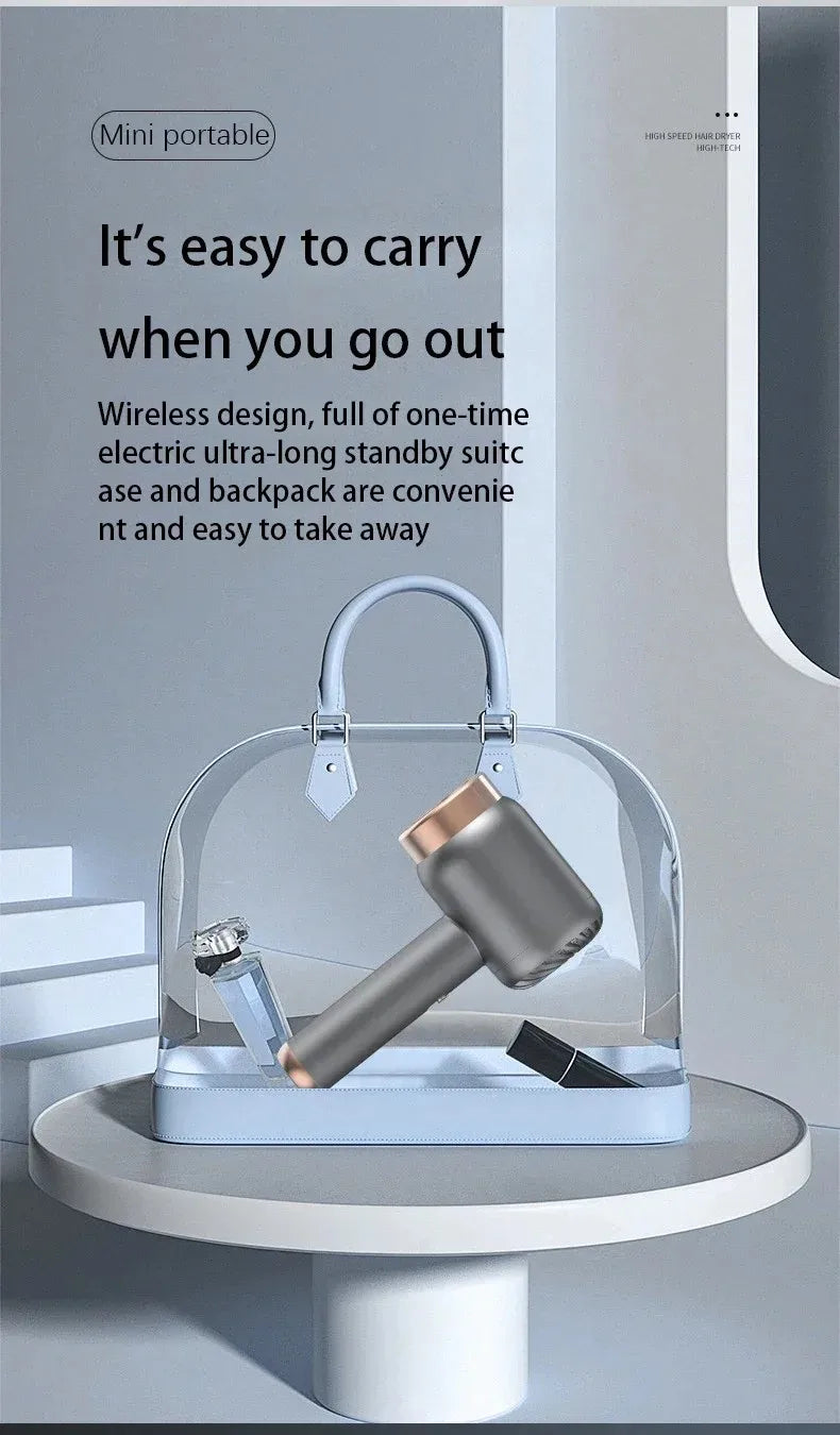 Hair Dryer Charging Portable USB Rechargeable Hairdryer High-Power Home Quick-Dry Hair Salon Travel Blow Dryer