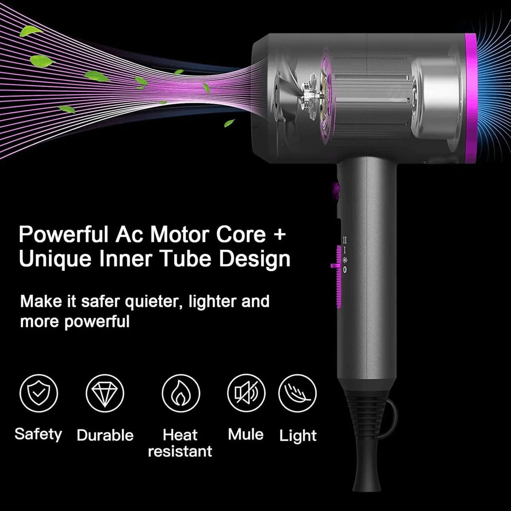 Professional Salon Hair Dryer with Ionic & Heat Protection Portable for Home Hotel Travel-for Household & Hotel Use