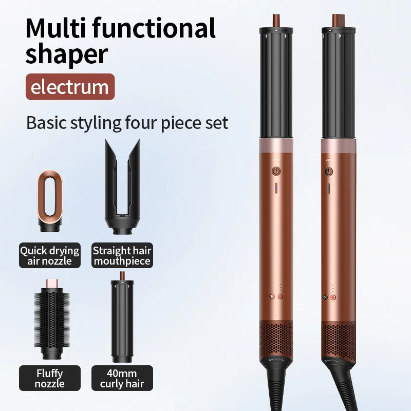 1700W 6-in-1 professional multifunctional hair dryer hot and cold air brush curling iron straightener salon grade fast drying